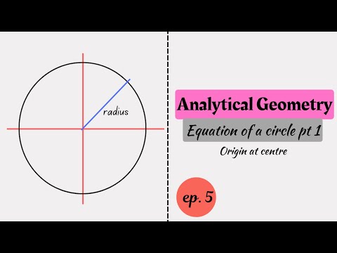 Analytical Geometry | Equation of a circle | Centre at the origin