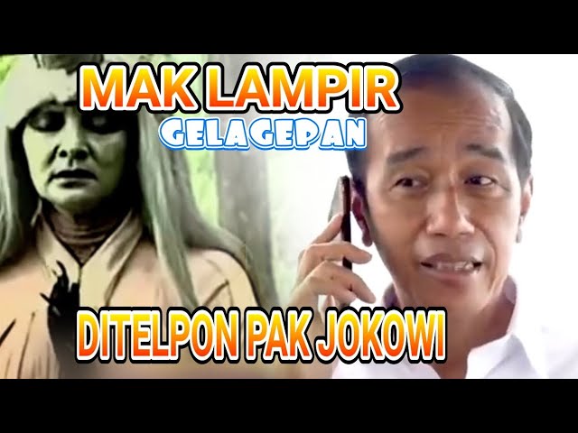 Mak lampir gelagepan ditelpon pak jokowi❗️parodi lucu mak lampir class=