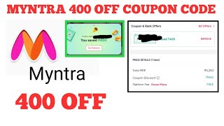 Myntra 400 off coupon || Myntra Coupon Code Today || coupon code for myntra