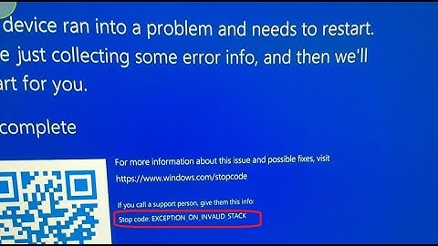 EXCEPTION_ON_INVALID_STACK BSOD in Windows | Exception On Invalid Stack Windows 11