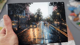 Painting A Wet and Reflective Rainy City Street - Painting with Ryan O&#39;Rourke