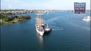 Long | Aerial |  US Coast Guard ‘Eagle’ Arrives, July 8 2022