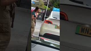 Girl puts Petrol In Tesla 🤣🤣🤣 #shorts #girl #tesla #petrol #youtubeshorts screenshot 5