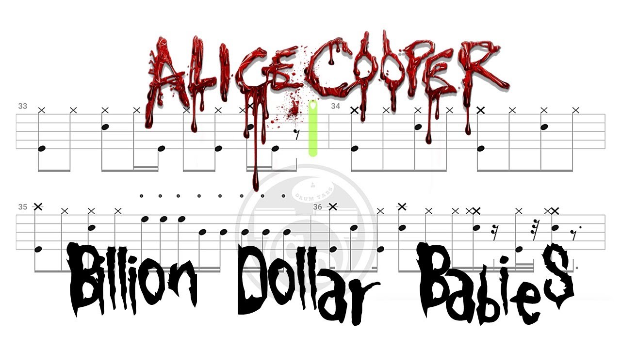 Alice Cooper - Billion Dollar Babies (🔴Drum Notation | PDF) By @chamisdrums