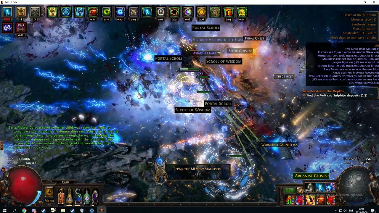 3.6 Synthesis - 2H Lightning Strike Deadeye Voidforge - Mapclear + Minotaur