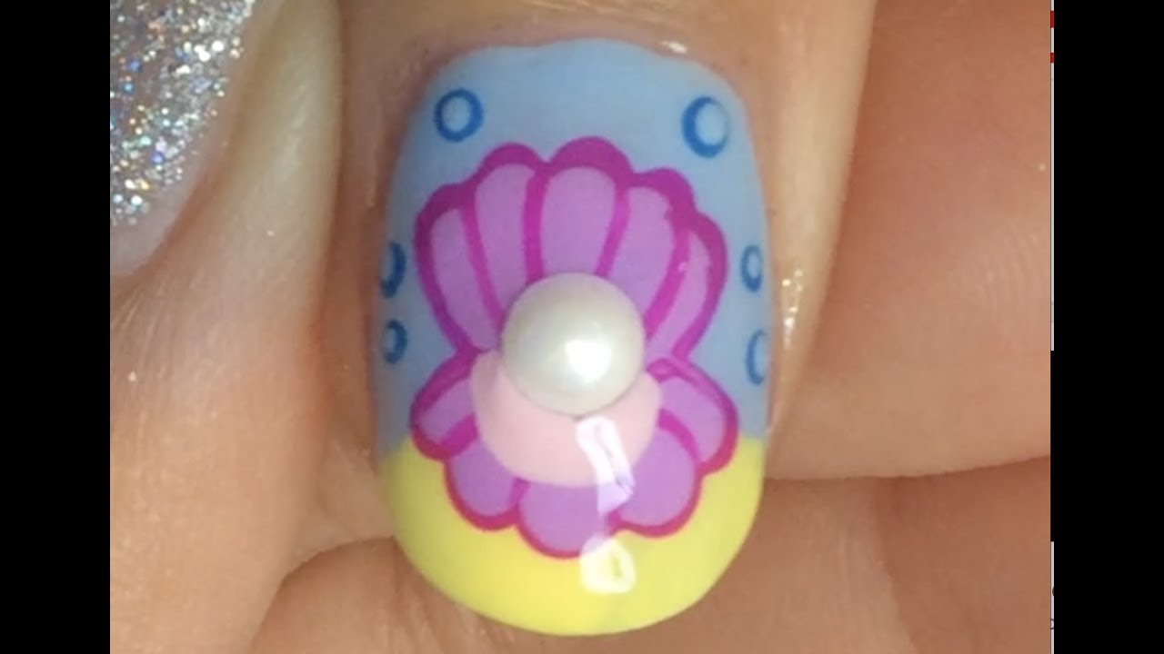 Pearl Oyster Nail Art Tutorial by I Scream Nails YouTube