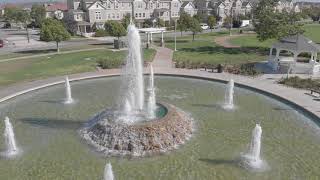 Fountain in Riverpark Neighborhood, Oxnard, CA Arial View