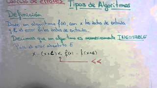 Tipos de algoritmos | Metodo numericamente Inestable