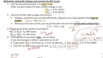DC Analysis of BJT Circuits
