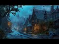 Medieval town ambience  relaxing medieval town sounds in rainy day rain sounds blacksmith sounds