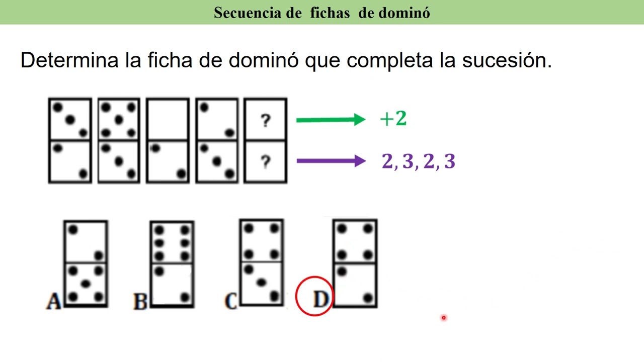 Razonamiento abstracto  Fichas de  Domino
