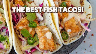 Fish Tacos You Will LOVE! (Creamy Sauce & Crunchy Slaw)