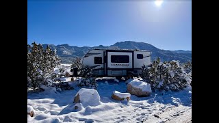 Adventure during snowstorm in Sand Gulch Colorado, Shelf Road, and Skyline Drive, Jayco 199MBS