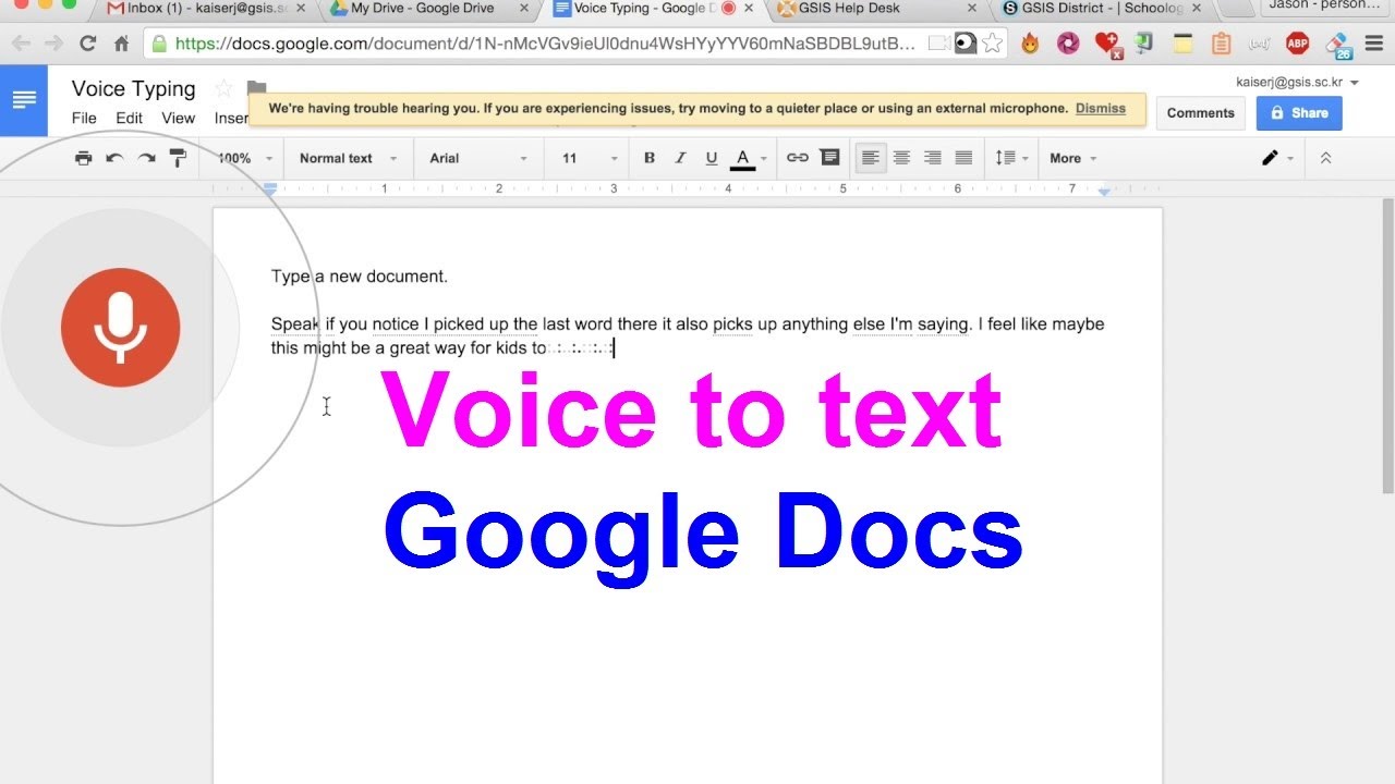 speech to text google docs mobile