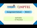Soft Skills Week 3 || NPTEL ANSWERS || MYSWAYAM || #nptel #nptel2026 #myswayam