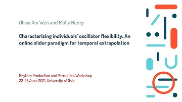 RPPW 2021: Characterizing individuals’ oscillator ... temporal extrapolation (Wen et al.)