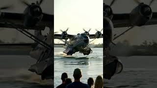 This is how a 70-ton flying boat lands on water. #engineering