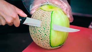 Korean style Fruits Cutting Skills (cool&neat)∥Watermelon, Melon, Pineapple∥Korean Street Food