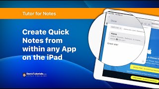 Create Quick Notes from within any App on the iPad screenshot 1