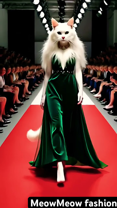 MeowMeow fashion show ramp walk #ai #animation #fashiontrends #cat #shortsfeed #meow #satisfying