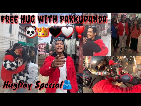 HugDay Special at Patan & Basantapur ⛩️🌆 || Wanna see public reaction👑🐼👑 🖤❣|| Unexpected moments ||
