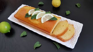 كيكة بالحامض والبرتقال لذيذة وإقتصادية مع كريمة منعشة  Cake au Citron et Orange Très Moelleux