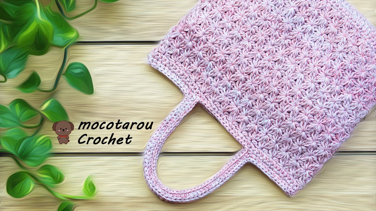 Pink 3-color combination crochet bag - YouTube