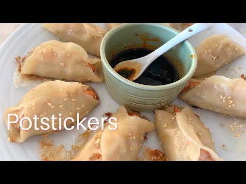 Easy Potstickers with Shrimp! Pan Fried Dumplings 