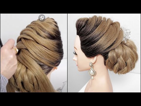 Braided low bun updo. Hairstyle for long hair 