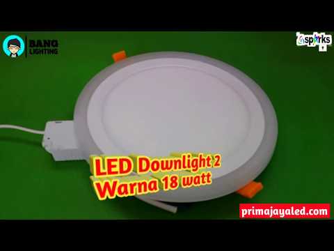 Lampu plafon atau lampu downlight dengan daya 3 Watt, dan hasil pemasangan. Satu lampu cukup untuk m. 