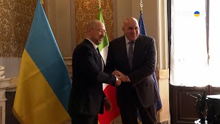 Кадры встречи премьер-министра Украины с министром обороны Италии