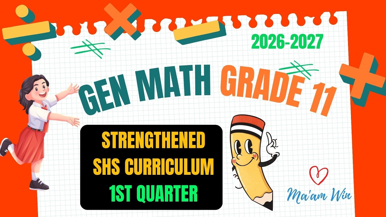 📣Grade 11 Gen Mathematics 1st Quarter Topics - 2026-2027 - YouTube