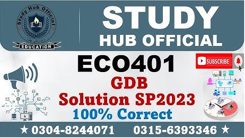 eco401 gdb Solution Spring 2023