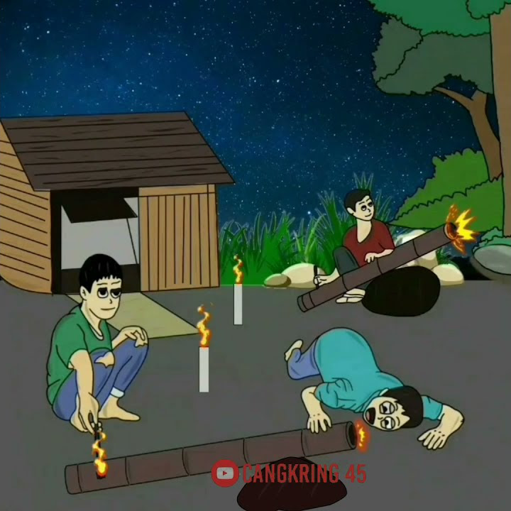 video Story wa animasi ramadhan main petasan bambu