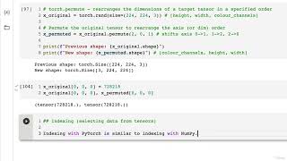 Selecting Data From Tensors Indexing