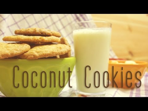 Coconut cookies with white chocolate