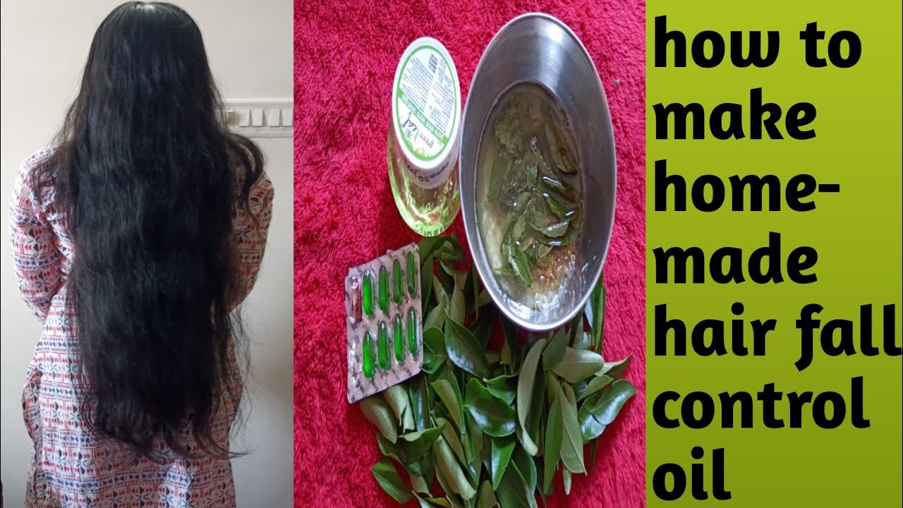 How to make homemade hair fall control oil//diy hair oil in Telugu ...