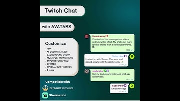 WhatsApp Style Twitch Chat with Avatars, Emotes, Typewriter effect for StreamElements & StreamLabs