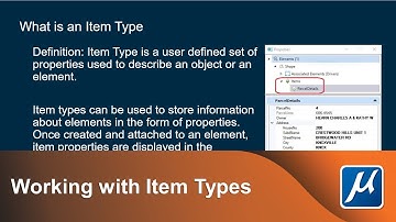 Working with Item Types in MicroStation