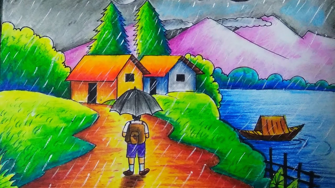 Rain Scenery - 1 Drawing by JiSun LEE | Saatchi Art