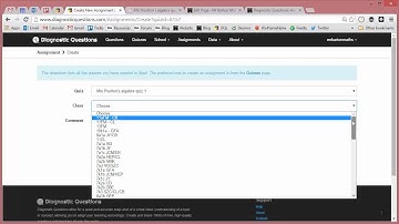 Diagnostic Questions: How to Assign Quizzes - version 2