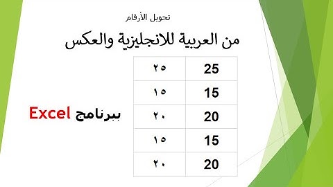 طريقة تحويل الأرقام من العربية للانجليزية والعكس ببرنامج اكسيل Excel