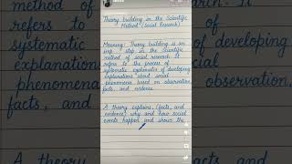 Theory Building in Scientific Method (Social Research) 📝 #shorts #ugcnet