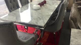 Arianna 1.8m Dining Table with 6 Chairs (www.ahinteriors.co.uk) #MarbleDiningTable