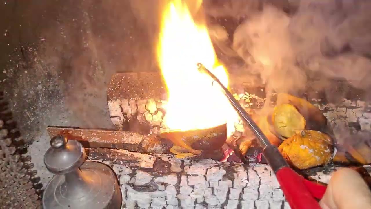 Wood smoke is a flamable gas, watch!