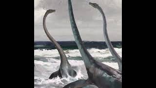 Dinosaur Seascape Plesiosaur Painting Print