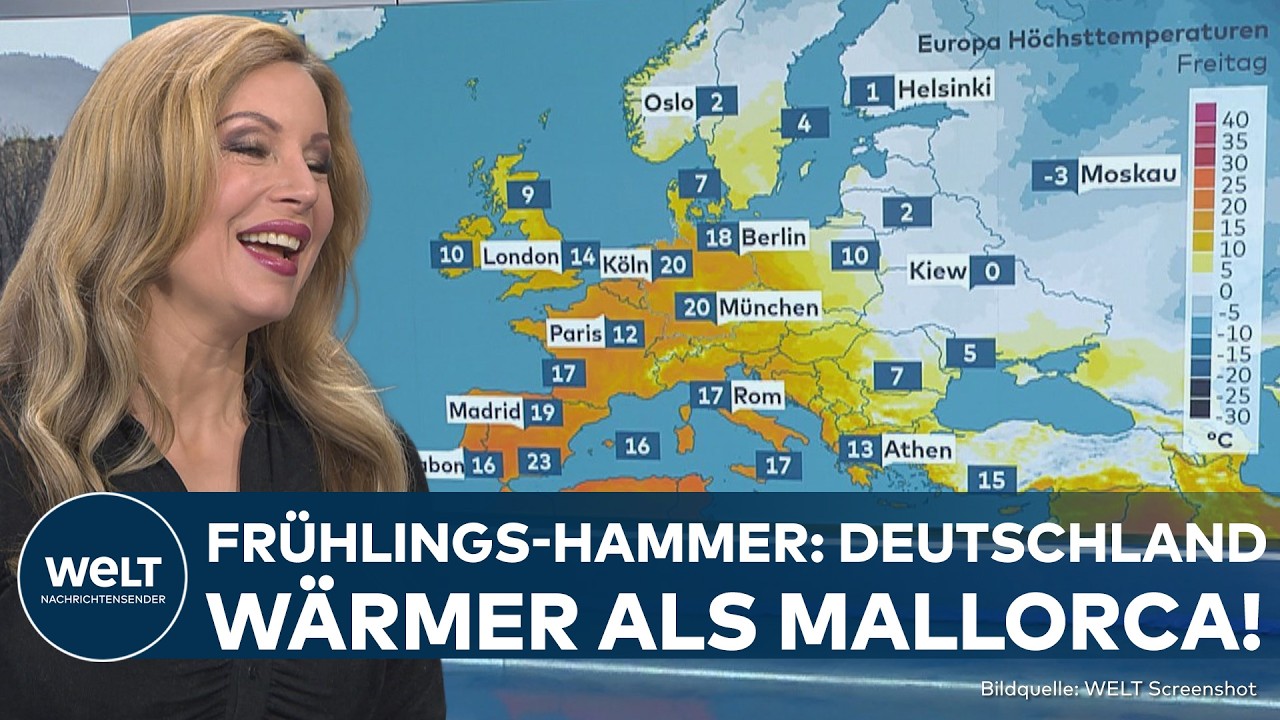 WETTER IN DEUTSCHLAND: Besser als Mallorca - der Frühling ist da! Bis zu 23 Grad erwartet!