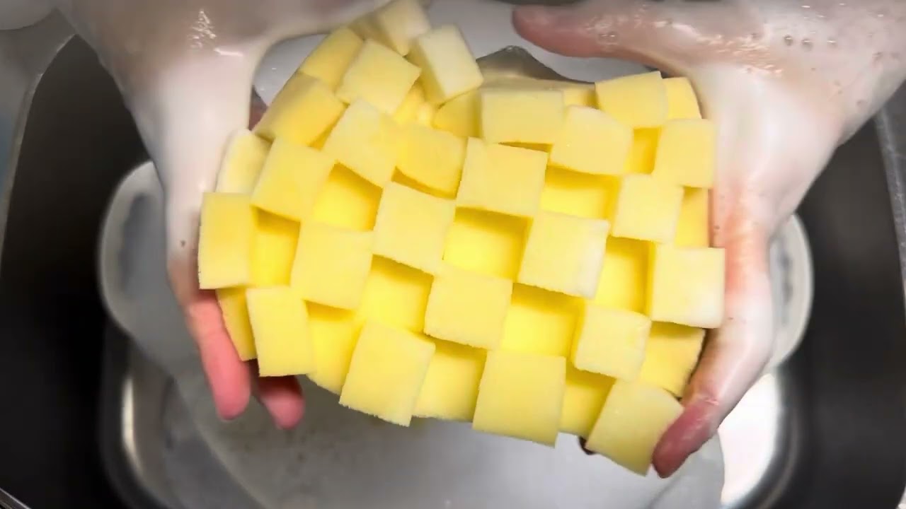 【ASMR】Suds overflow🫧Sponge squeezing💛溢れ出す泡🫧スポンジを絞ってシンクいっぱいに泡を泡立てる💛
