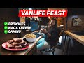 Brownies mac  cheese and vanlife gaming  vanlife feast