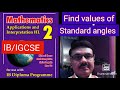 Find values of standard angles